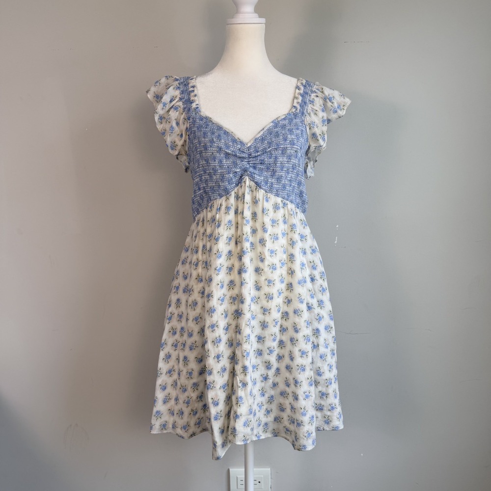 Love Shack Fancy Floral Dress Large Cottagecore Cotton Smocked Prairie Coquette